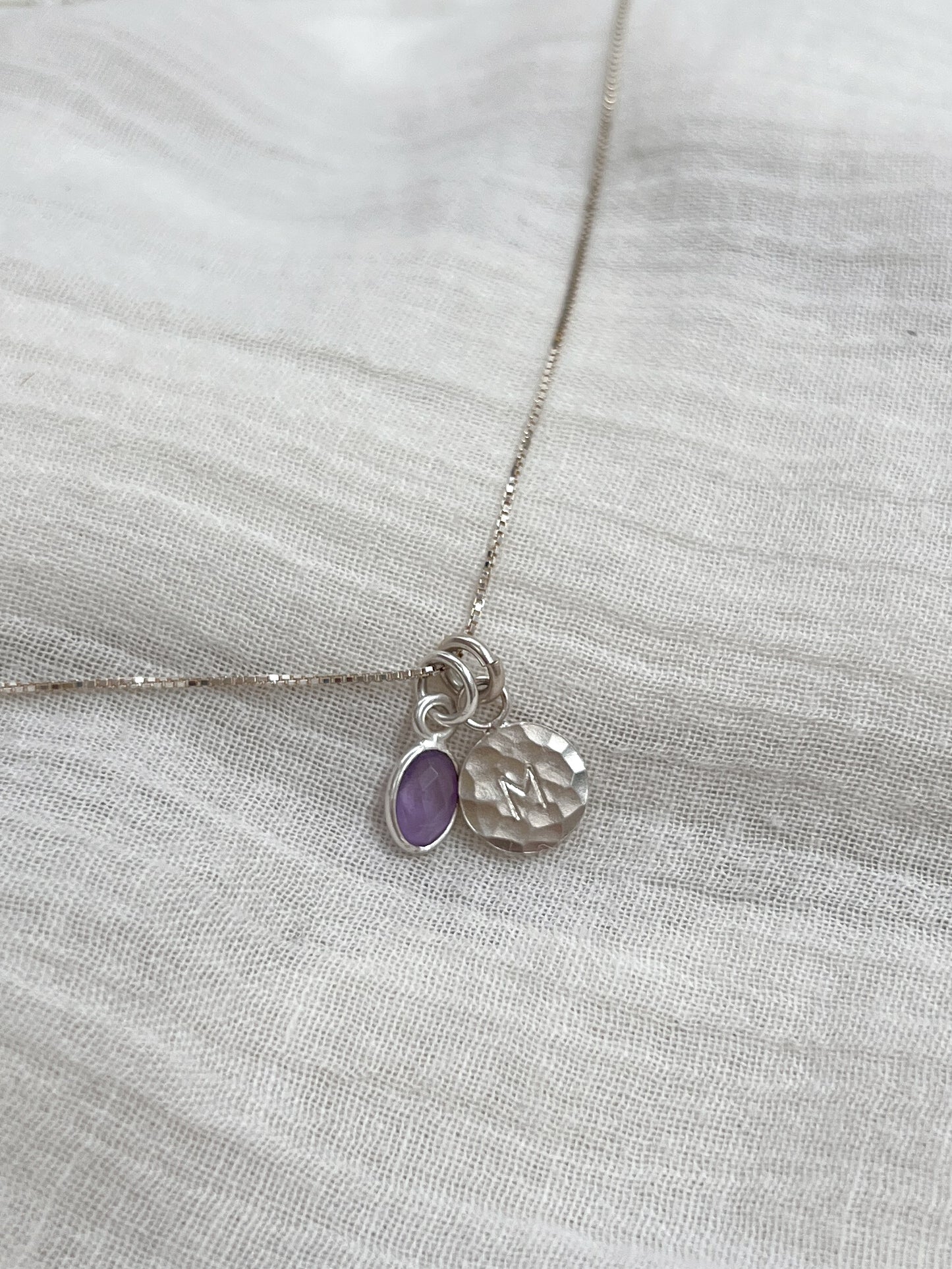 LUNA Birthstone Necklace in Silver