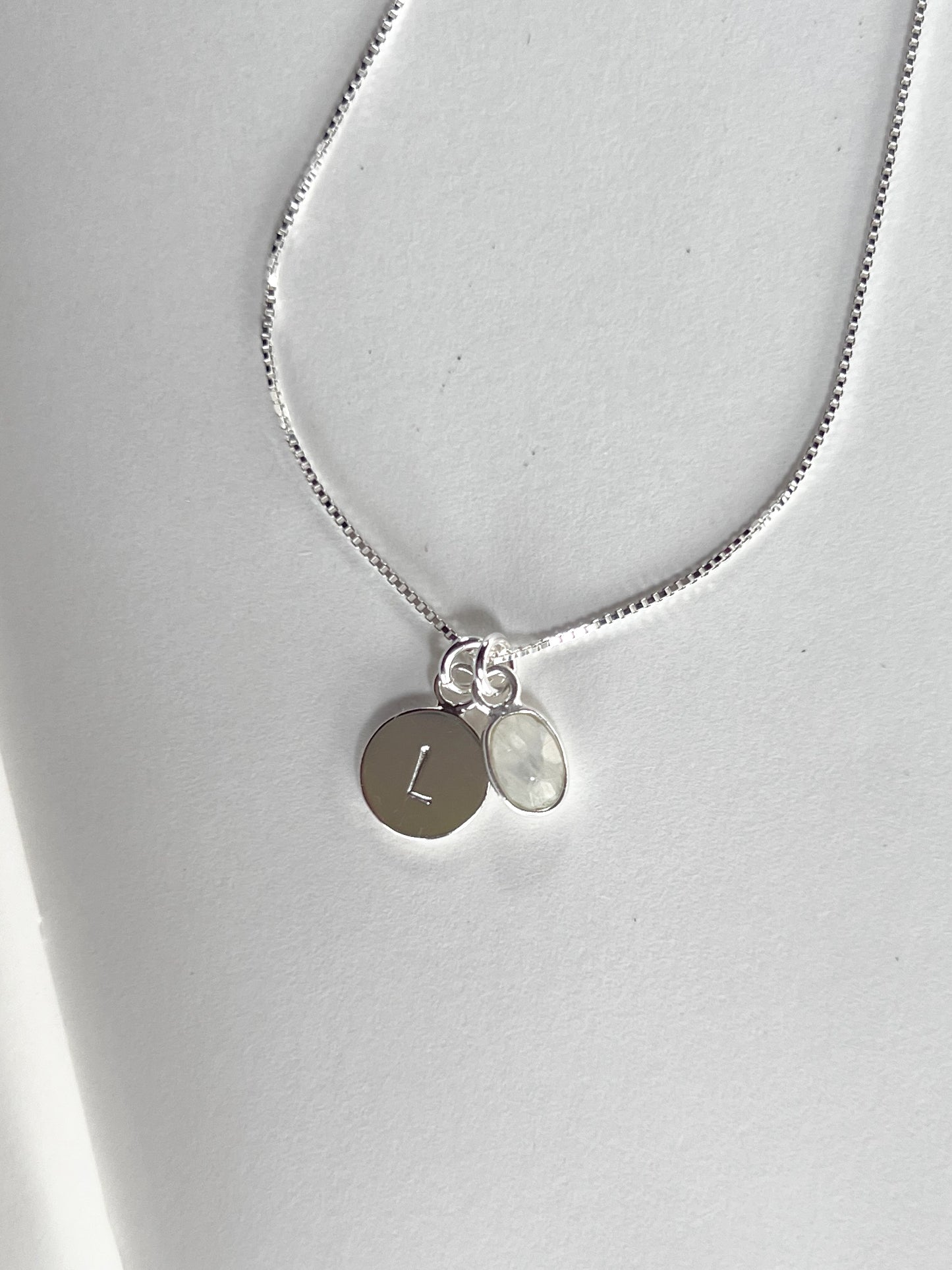 LUNA Birthstone Necklace in Silver
